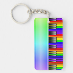 Rainbow Piano Keyboard Key Ring
