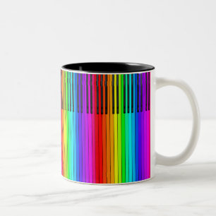 Rainbow Piano Keyboard Mug