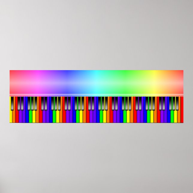 Rainbow Piano Keyboard Poster (Front)