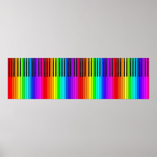 Rainbow Piano Keyboard Poster (Front)