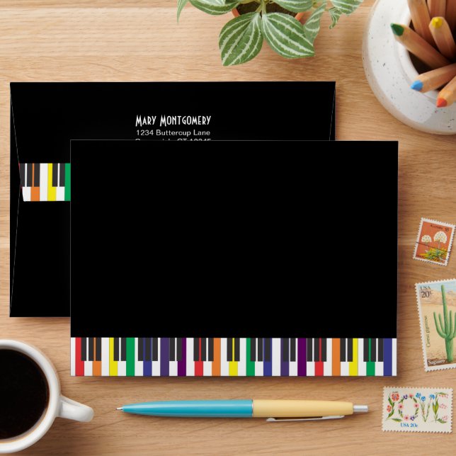 Rainbow Piano Keys Envelopes (Desk)