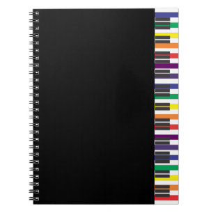Rainbow Piano Keys Notebook