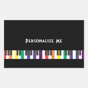 Rainbow Piano Keys Rectangular Sticker