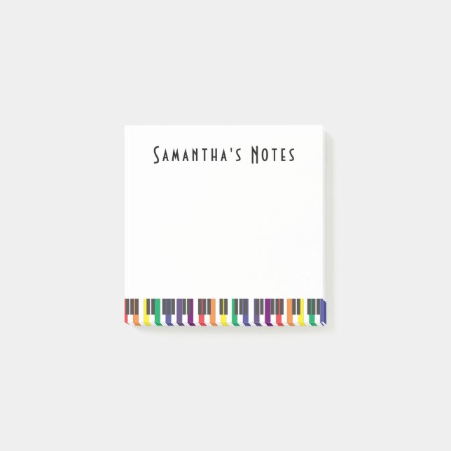 Rainbow Piano Keys, Square Post-it Notes (Front)