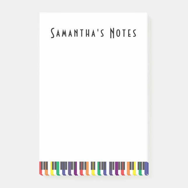 Rainbow Piano Keys, Vertical Post-it Notes (Front)
