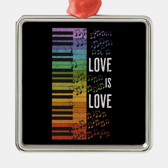 Rainbow piano metal tree decoration (Front)
