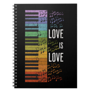 Rainbow piano notebook