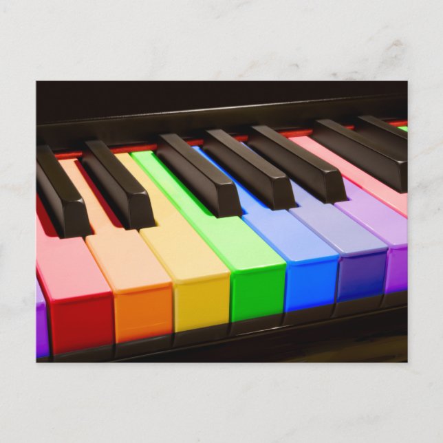 Rainbow Piano Postcard (Front)