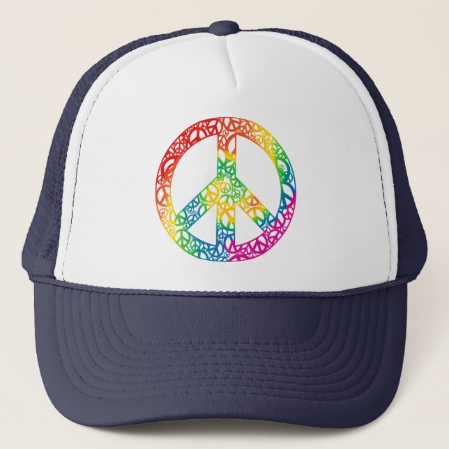 Rainbow Pieces of Peace Trucker Hat (Front)