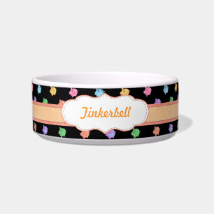 Rainbow Pig Pattern on black Bowl