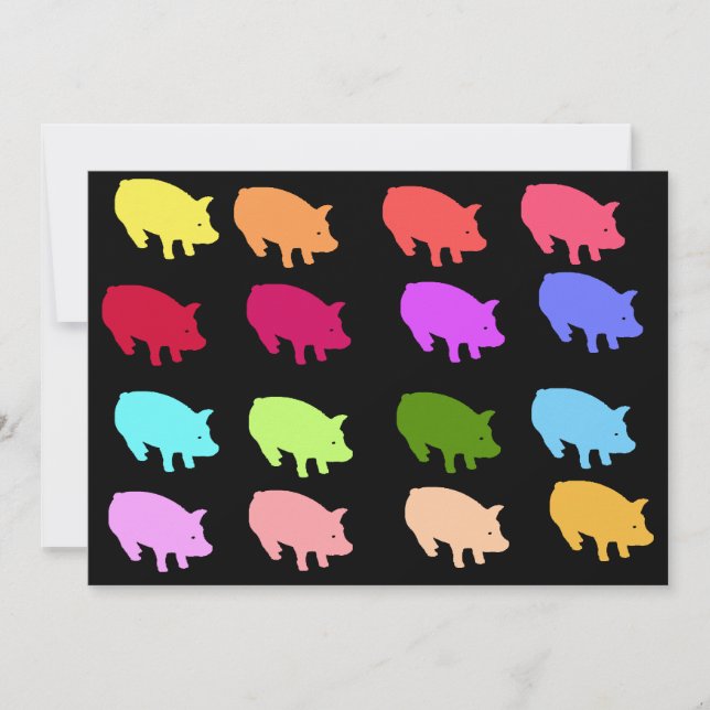 Rainbow Pigs Invitation (Front)