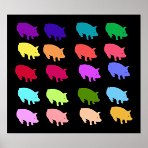Rainbow Pigs Poster