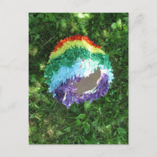 Rainbow Piñata after the party Postcard
