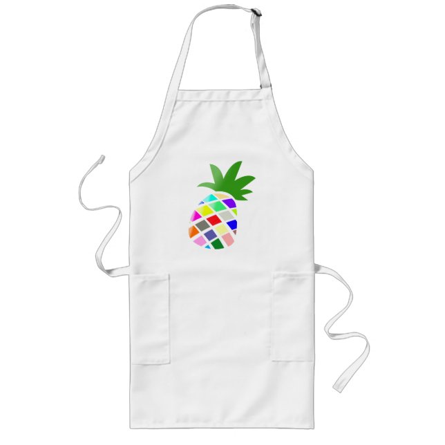 Rainbow pineapple long apron (Front)