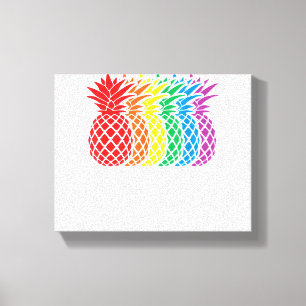 Rainbow Pineapples Aloha Hawaiian Gay Pride Month Canvas Print