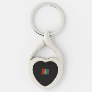 Rainbow Pineapples Aloha Hawaiian Gay Pride Month Key Ring