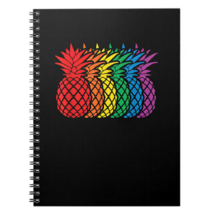 Rainbow Pineapples Aloha Hawaiian Gay Pride Month Notebook