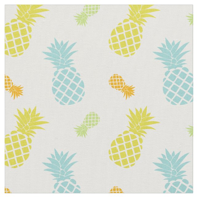 Rainbow Pineapples Pattern Fabric (Close Up)