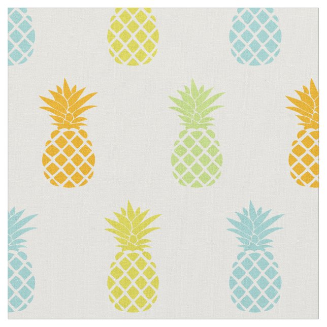 Rainbow Pineapples Pattern Fabric (Close Up)