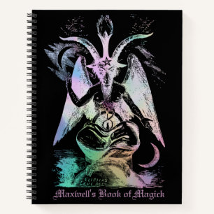 Rainbow Pink Baphomet Sabbatical Goat LHP Gothic Notebook