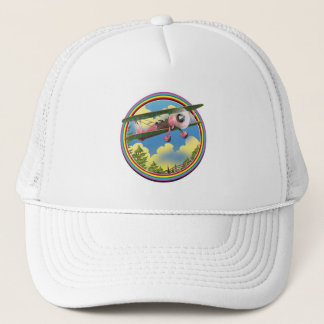 Rainbow Pink Bi plane logo Trucker Hat