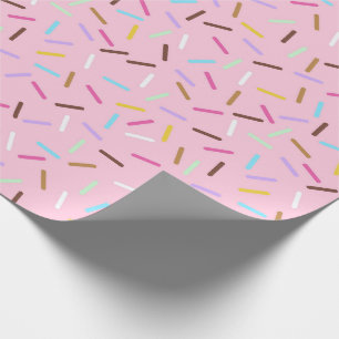 Rainbow Pink Donut Sprinkles Gift Wrapping Paper