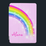 Rainbow pink girls named ipad cover<br><div class="desc">Perfect to protect your kid girls ipad screen. Add your name to this ipad case. Currently reads Alana. This original rainbow graphic case is designed by Sarah Trett.</div>
