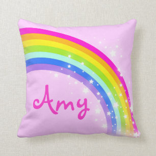 rainbow pink - girls short name Amy cushion pillow