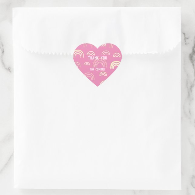 Rainbow Pink Girly Girl  Heart Sticker (Bag)