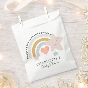 Rainbow Pink Heart Girl Baby Shower   Favour Bags