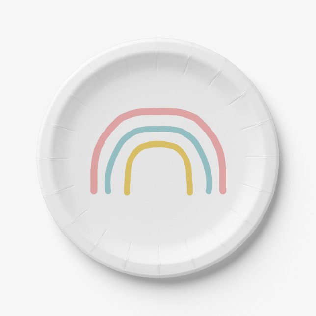 Rainbow Pink Ombre Painting Party Paper Plate (Front)