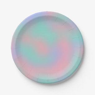 Rainbow Pink Ombre Painting Party Paper Plate