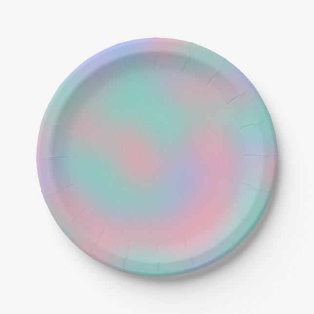 Rainbow Pink Ombre Painting Party Paper Plate (Front)