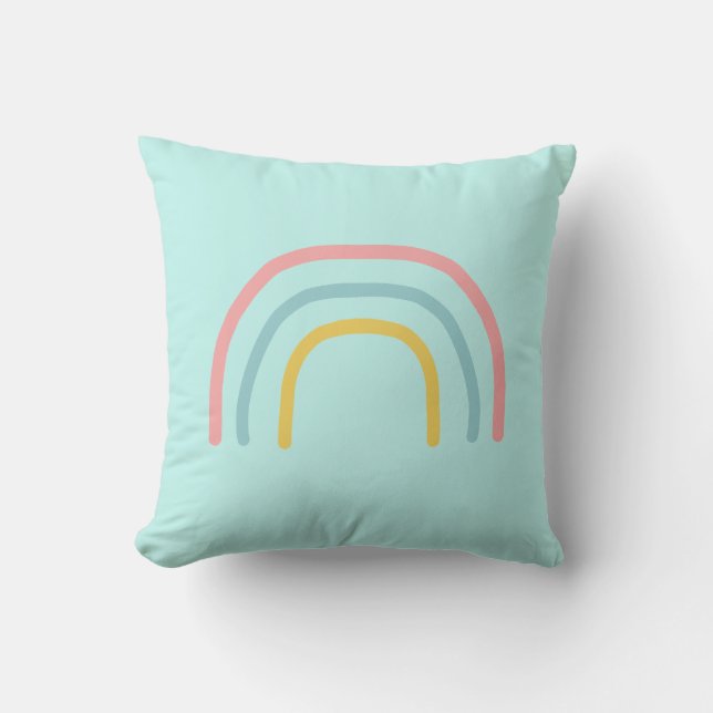 Rainbow Pink Pastel Painting Pattern Throw Pillow (Front)