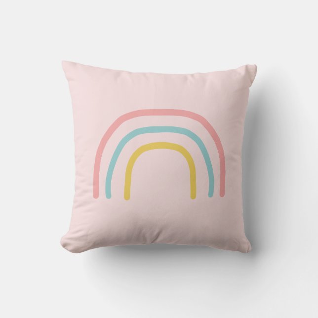 Rainbow Pink Pastel Painting Pattern Throw Pillow (Front)