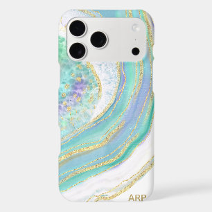 *~* Rainbow Pink Purple Agate Gold Glitter Pastel