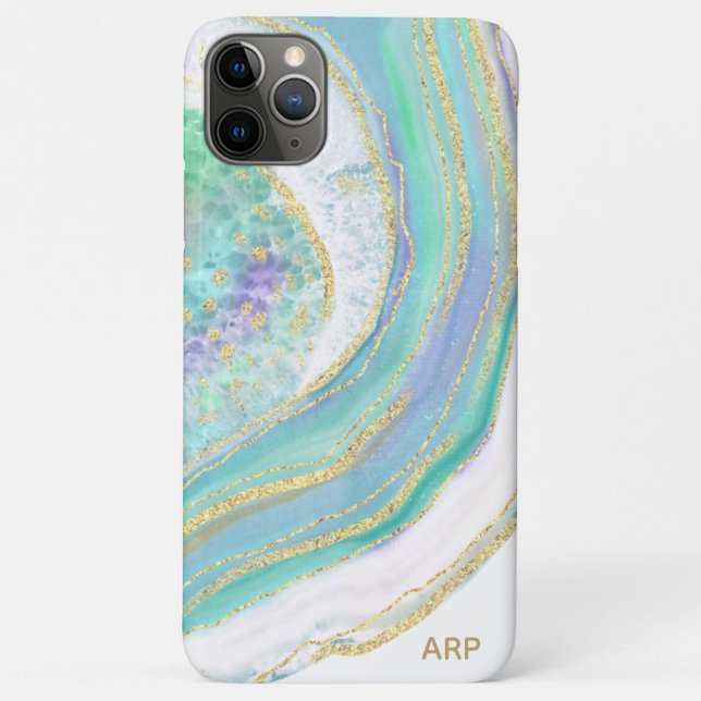 *~* Rainbow Pink Purple  Agate Gold Glitter Pastel Case-Mate iPhone Case (Back)