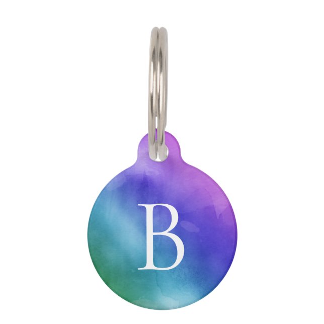 Rainbow Pink Purple  Pet Tag (Front)
