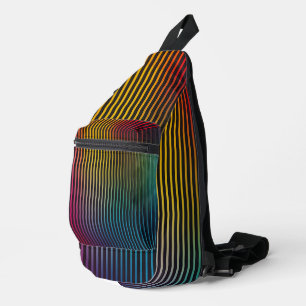 Rainbow Pinstripe Digital Art Sling Bag