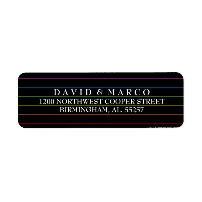 Rainbow Pinstripes LGBT Wedding (Front)