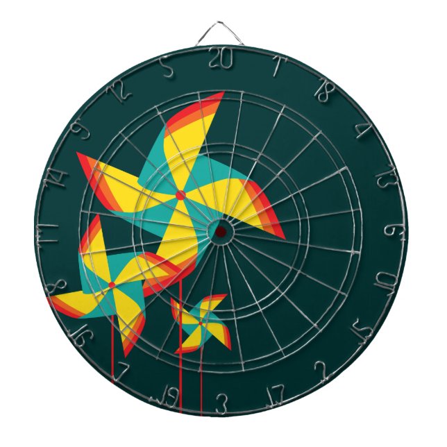 rainbow pinwheel dartboard (Front)