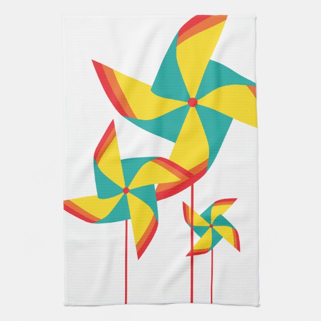 rainbow pinwheel tea towel (Vertical)