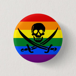 Rainbow Pirate Pride Button