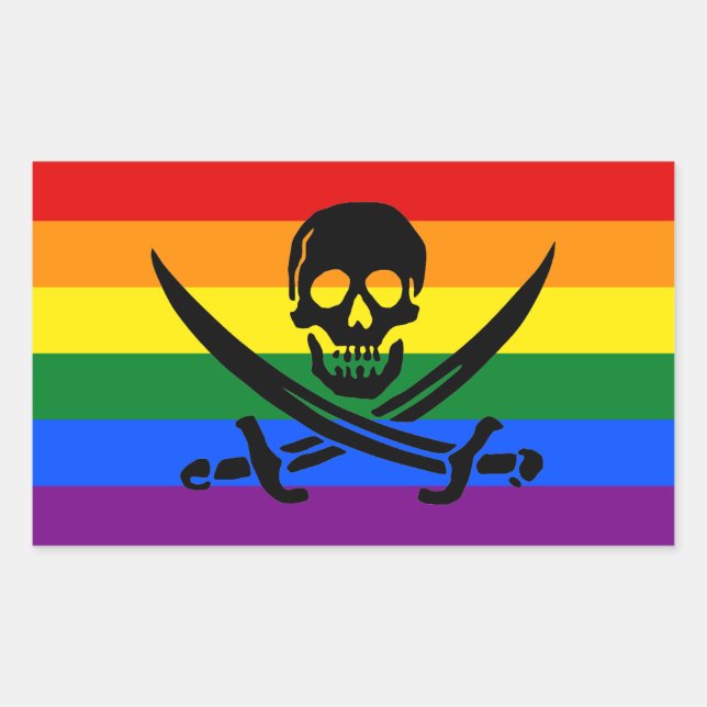 Rainbow Pirate Pride Sticker (Front)