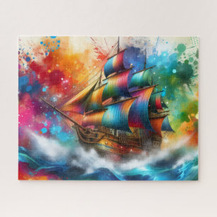 Rainbow Pirate Ship Jigsaw Puzzle