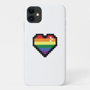 Rainbow Pixel Heart iPhone 11 Case