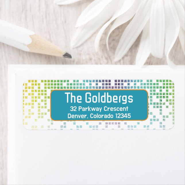 Rainbow Pixel Video Game Gamer Bar Mitzvah Address (Insitu)