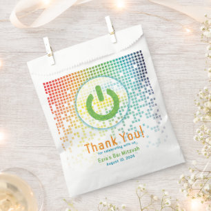 Rainbow Pixels Video Game Gamer Bar Mitzvah Favour Bags