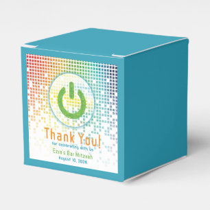 Rainbow Pixels Video Game Gamer Bar Mitzvah Favour Box