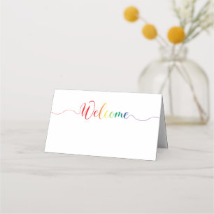 Rainbow Place Cards for a gay or lesbian wedding